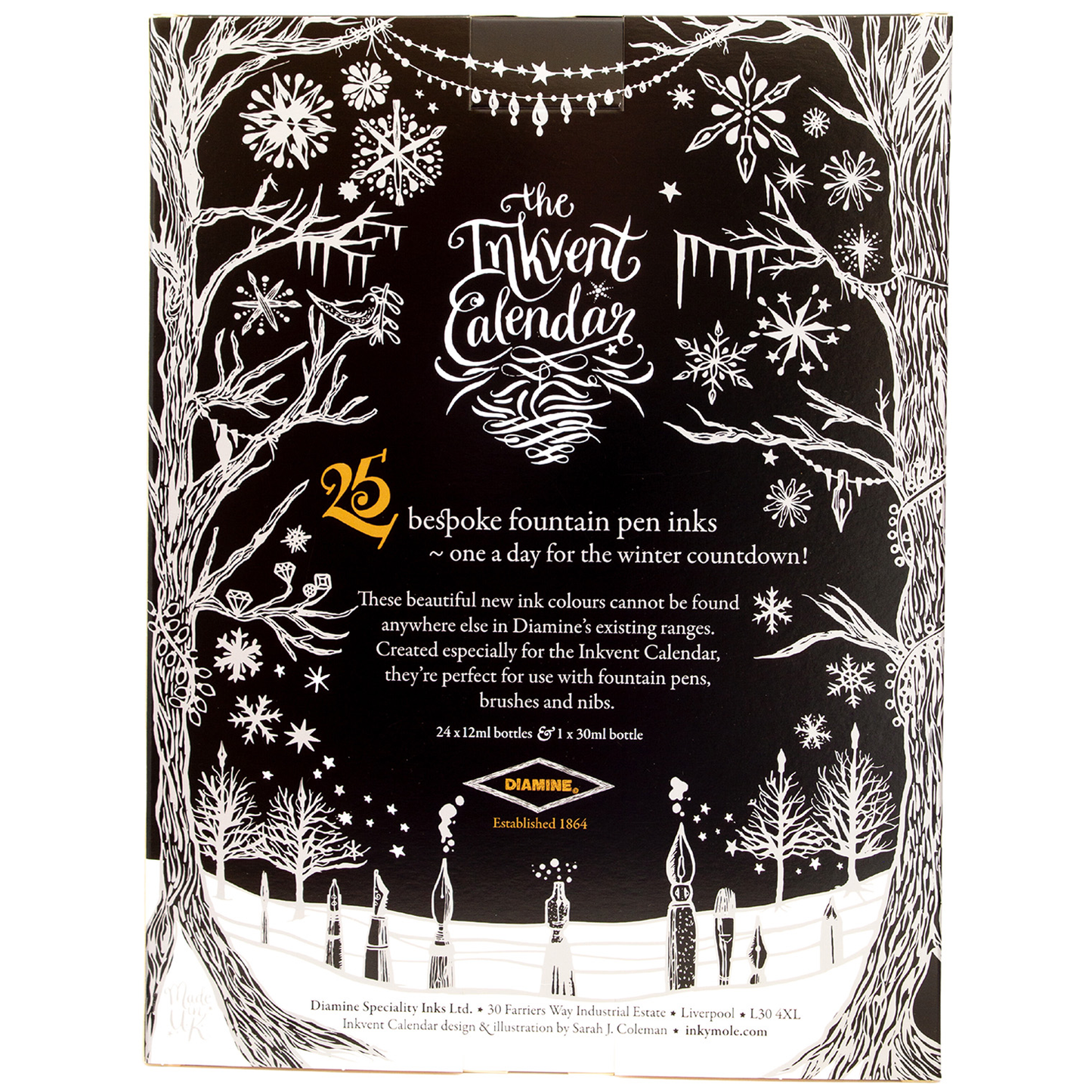 Diamine Tinten-Weihnachtskalender Inkvender BLACK 2024