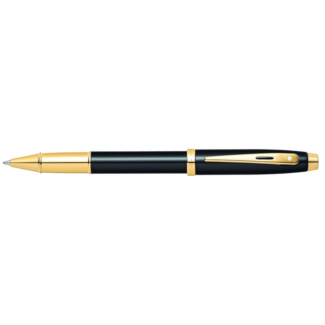 Sheaffer Tintenroller 100 schwarzer Schaft mit goldfarbenen Beschlägen und Griffstück