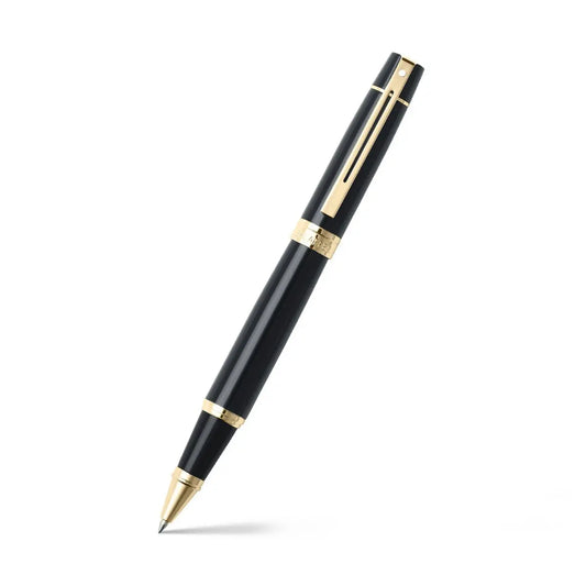 Sheaffer Tintenroller 300 schwarzer Schaft mit goldfarbenen Beschlägen