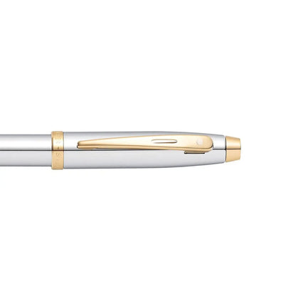 Sheaffer Kugelschreiber 100 verchromt mit goldfarbenen Beschlägen