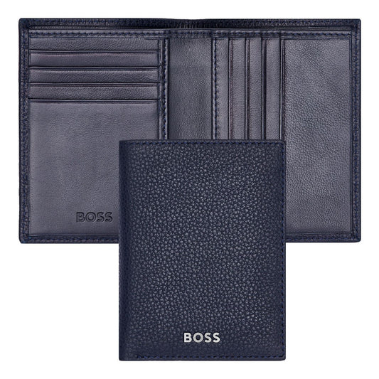 Hugo Boss Doppelkartenhalter Classic Grained Navy