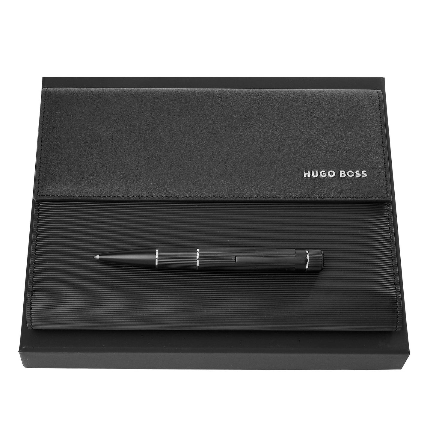 Hugo Boss Set HUGO BOSS Black (Kugelschreiber & A5 Schreibmappe)