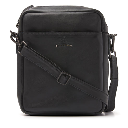 dR Amsterdam Schultertasche TAMPA Black 933575 | Echtes Leder