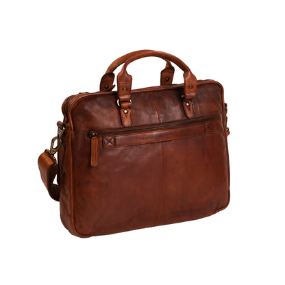 The Chesterfield Brand Laptoptasche René Cognac | Echtes Leder