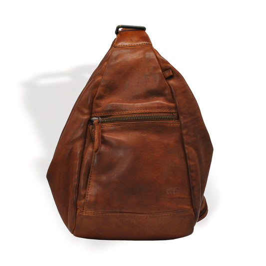 Bear Design Rucksack HANNIE Cognac | Echtes Leder